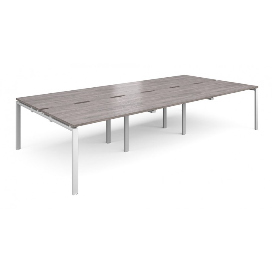 Adapt 1600mm Deep Sliding Top Triple Back to Back Bench Desk